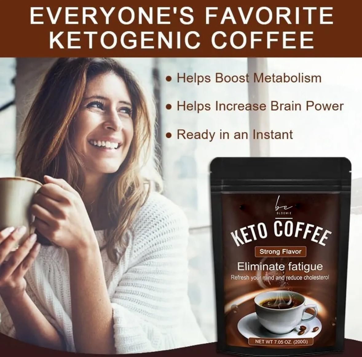Bebloomie Keto Instant Coffee Natural Healthy Diet I Ketogenic Refuel Coffee with MCT